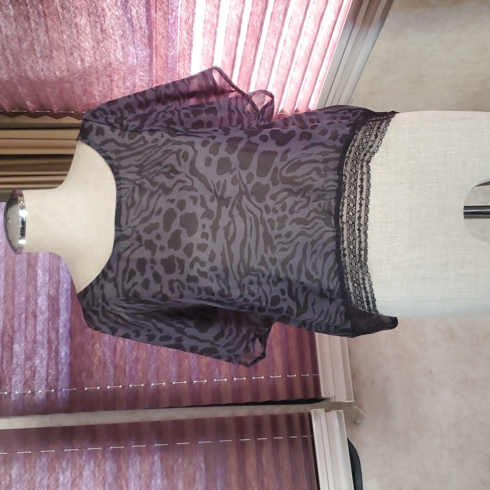 Sheer animal print top